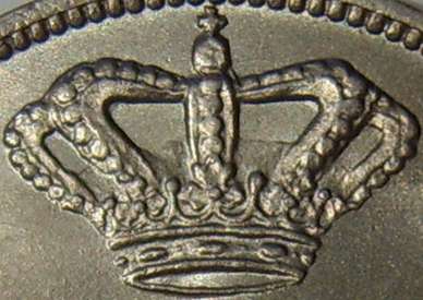 20 bani 1906 - detail with the crown