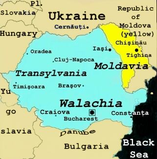 Map of Romania and Republic of Moldova