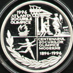 100 lei 1996 Centennial of the Modern Olympic Games 1896 - 1996 - reverse