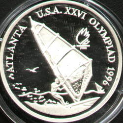 100 lei 1996 Atlanta - sailing - RS:X - Windsurfer Men - reverse