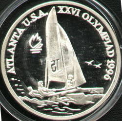 100 lei 1996 Atlanta - yachting - keelboat (yngling) - reverse