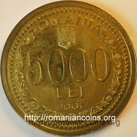 5000 lei 2001 - Mircea the Great - monetary pattern
