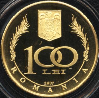 100 lei 2007 - gold - prince Dimitrie Cantemir - obverse