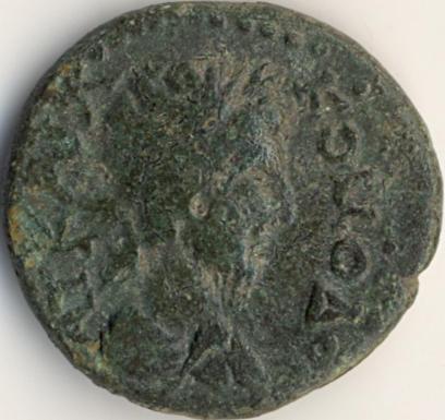 Commodus / acvil pe delfin - moned btut la Histria - avers