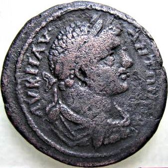 moned btut la Histria - 4 assaria - Elagabal / Apolo cu lira - Histria