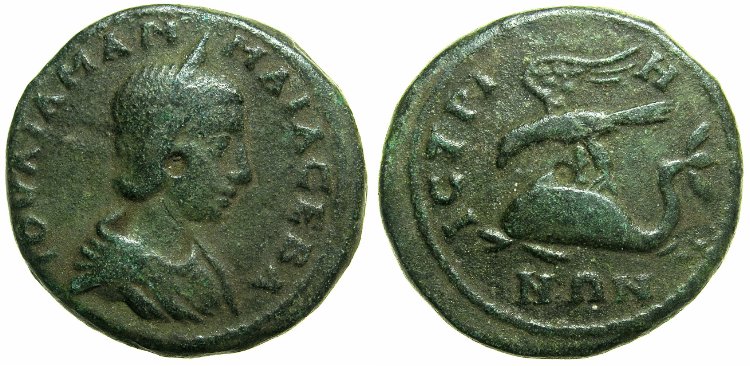 moned btut la Histria - Iulia Mammaea / acvil pe delfin