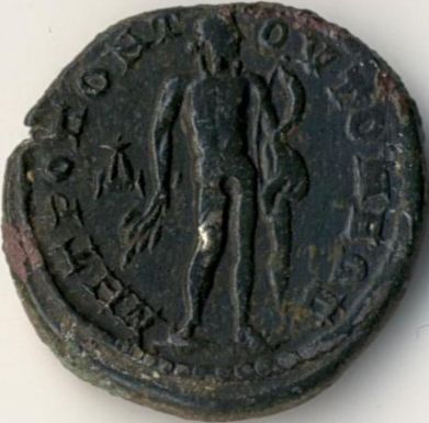 Elagabal / Apolo - 4 ai (assaria) - moned btut la Tomis - revers